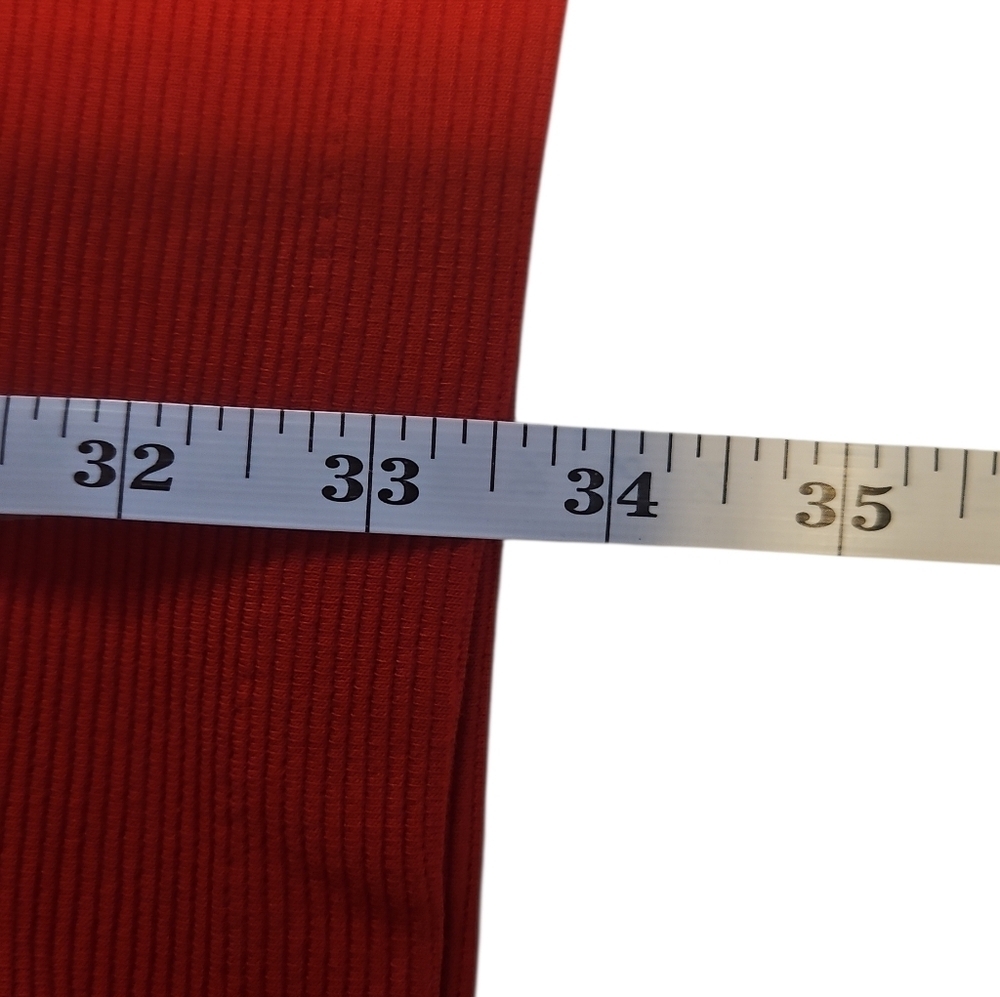 Boden Red Ribbed V-Neck Shift Dress Petite 4 - Picture 6 of 6